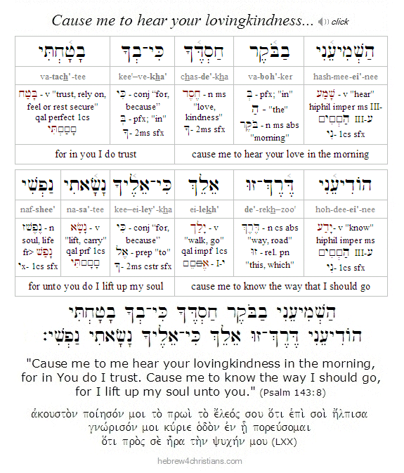 Psalm 143:8 Hebrew Lesson